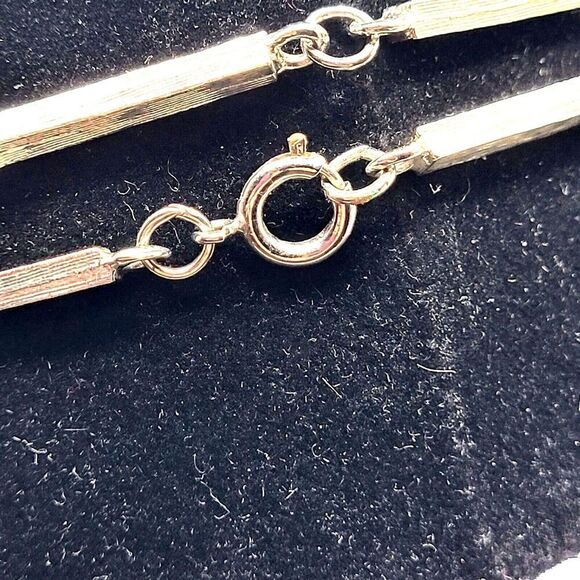 Vintage 90s Bar Chain Necklace Spring Ring 29 in - Picture 3 of 6